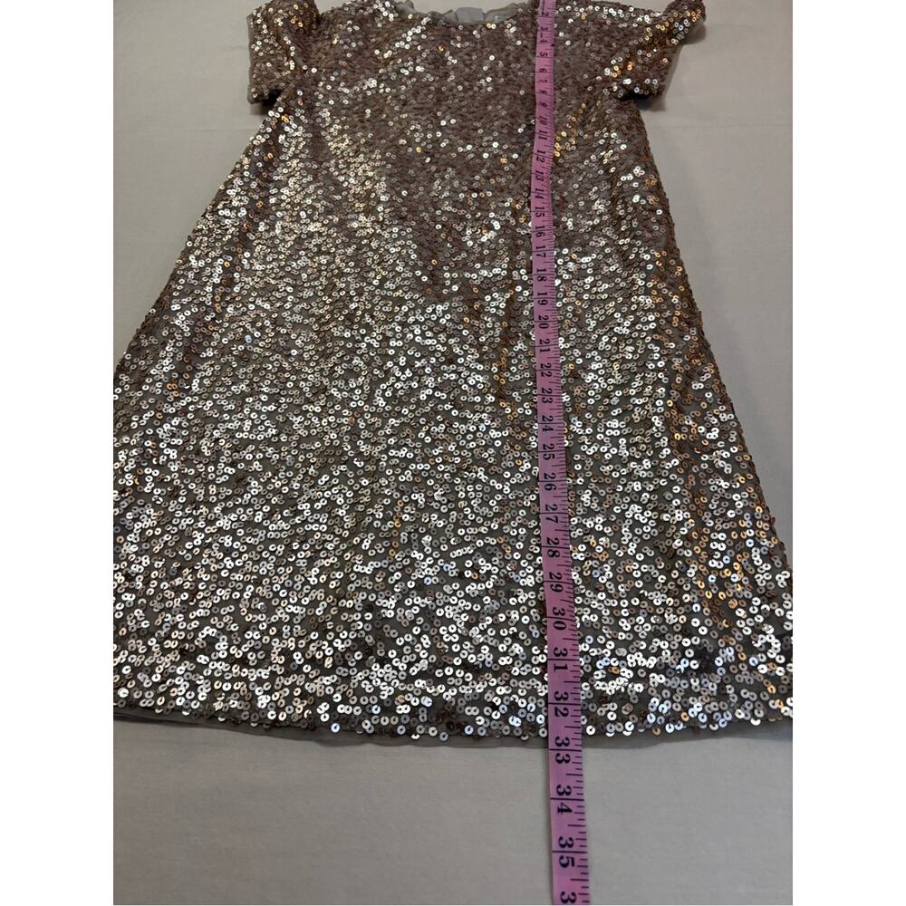 Gap Kids Champagne Sequin Short Sleeve Party Dress Girls Size XL - Picture 3 of 6